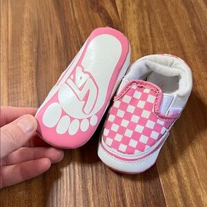 VANS Infant Crib Shoes Checkerboard Pink size 2